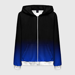 Мужская толстовка на молнии Черный с синим градиент