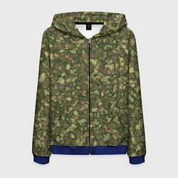 Толстовка 3D на молнии мужская Камуфляж цифровой Флора-1 пиксель, цвет: 3D-синий