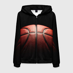 Толстовка 3D на молнии мужская Basketball ball, цвет: 3D-черный