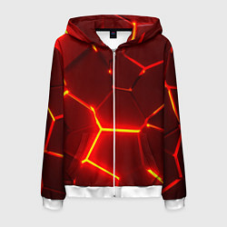 Мужская толстовка на молнии Красные неоновые геометрические плиты