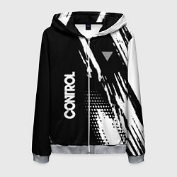 Толстовка 3D на молнии мужская Control Logo, цвет: 3D-меланж
