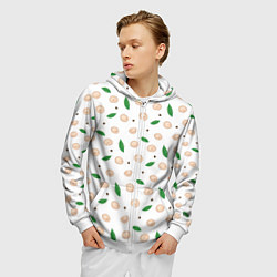 Толстовка 3D на молнии мужская Пельмени с лавровым листом и перцем, цвет: 3D-белый — фото 2