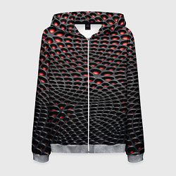 Толстовка 3D на молнии мужская Imitation snake skin - pattern, цвет: 3D-меланж