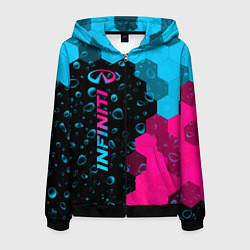 Толстовка 3D на молнии мужская Infiniti - neon gradient: по-вертикали, цвет: 3D-черный