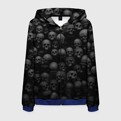 Толстовка 3D на молнии мужская Композиция из черепов - Dark, цвет: 3D-синий