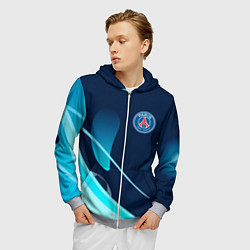 Толстовка 3D на молнии мужская Фк псж абстракция, цвет: 3D-меланж — фото 2