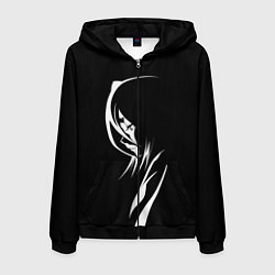 Толстовка 3D на молнии мужская Силуэт девушки Кучики Рукия, цвет: 3D-черный