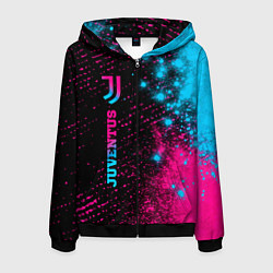 Мужская толстовка на молнии Juventus - neon gradient: по-вертикали