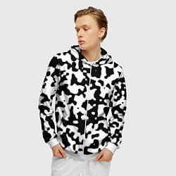 Толстовка 3D на молнии мужская Камуфляж Cowskin средний, цвет: 3D-белый — фото 2