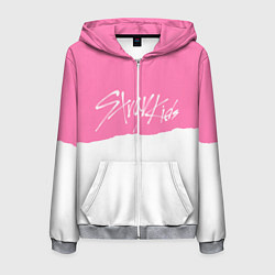 Мужская толстовка на молнии Stray Kids pink and white