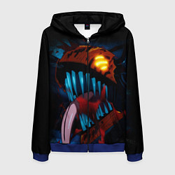 Толстовка 3D на молнии мужская Ярость человека бензопилы - Дэнджи, цвет: 3D-синий