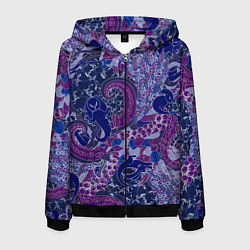 Толстовка 3D на молнии мужская Морской кролик, цвет: 3D-черный