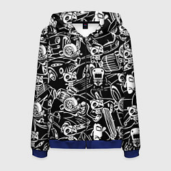 Толстовка 3D на молнии мужская JDM Pattern, цвет: 3D-синий