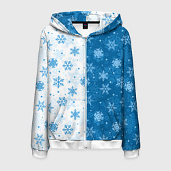 Мужская толстовка на молнии Красивые снежинки