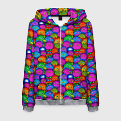 Толстовка 3D на молнии мужская Паттерн Маленькие Монстры, цвет: 3D-меланж