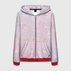 Толстовка 3D на молнии мужская Голограмма в стиле Уильяма Морриса, цвет: 3D-красный