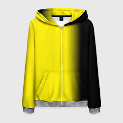 Толстовка 3D на молнии мужская И черный и желтый, цвет: 3D-меланж