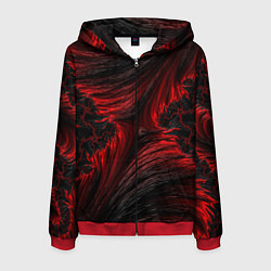 Толстовка 3D на молнии мужская Red vortex pattern, цвет: 3D-красный