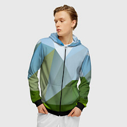 Толстовка 3D на молнии мужская Геометрические соединения фигур, цвет: 3D-черный — фото 2
