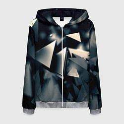 Толстовка 3D на молнии мужская Dark abstraction, цвет: 3D-меланж