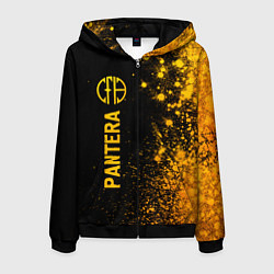 Толстовка 3D на молнии мужская Pantera - gold gradient: по-вертикали, цвет: 3D-черный