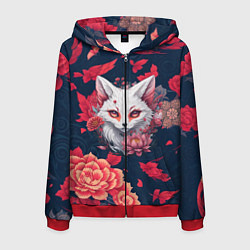 Толстовка 3D на молнии мужская Братец лис, цвет: 3D-красный