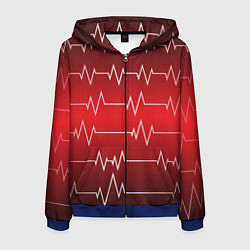 Толстовка 3D на молнии мужская Pulse, цвет: 3D-синий