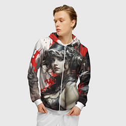 Толстовка 3D на молнии мужская Охотница за беглецами, цвет: 3D-белый — фото 2