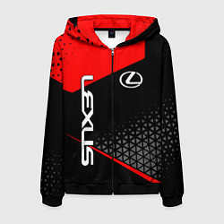 Толстовка 3D на молнии мужская Lexus - red sportwear, цвет: 3D-черный