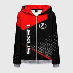 Толстовка 3D на молнии мужская Lexus - red sportwear, цвет: 3D-меланж