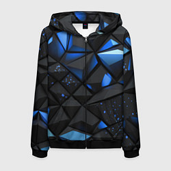 Мужская толстовка на молнии Blue black texture