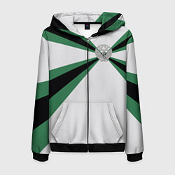 Толстовка 3D на молнии мужская Железнодорожные войска, цвет: 3D-черный