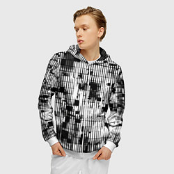 Толстовка 3D на молнии мужская Устрашающая сеть, цвет: 3D-белый — фото 2