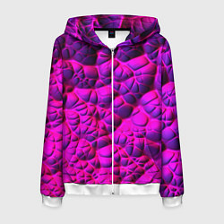 Толстовка 3D на молнии мужская Объемная розовая текстура, цвет: 3D-белый