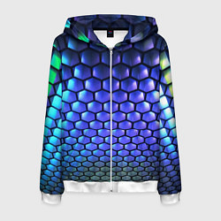 Мужская толстовка на молнии Цветные соты - объемная абстракция