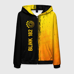 Толстовка 3D на молнии мужская Blink 182 - gold gradient: по-вертикали, цвет: 3D-черный