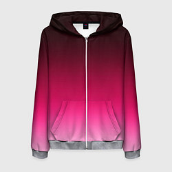 Толстовка 3D на молнии мужская Розово-малиновый градиент, цвет: 3D-меланж