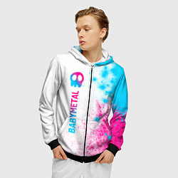 Толстовка 3D на молнии мужская Babymetal neon gradient style: по-вертикали, цвет: 3D-черный — фото 2