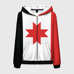 Толстовка 3D на молнии мужская Флаг Удмуртии, цвет: 3D-черный