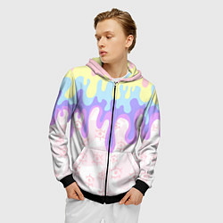 Толстовка 3D на молнии мужская Млечный взгляд, цвет: 3D-черный — фото 2