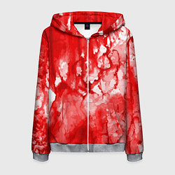 Мужская толстовка на молнии Кровь на белом