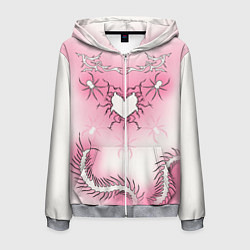 Толстовка 3D на молнии мужская Сердце сколопендры, цвет: 3D-меланж