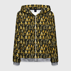 Толстовка 3D на молнии мужская Золотой ельник, цвет: 3D-меланж
