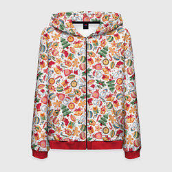 Мужская толстовка на молнии Новогодняя атрибутика