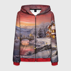 Мужская толстовка на молнии Морозная сказка праздника