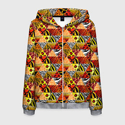 Мужская толстовка на молнии Лоскутные треугольники