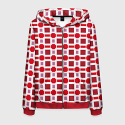 Мужская толстовка на молнии Красные кирпичики и белые полосы