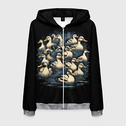 Мужская толстовка на молнии Утки в пруду