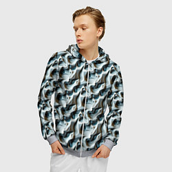 Толстовка 3D на молнии мужская Инопланетный материал, цвет: 3D-меланж — фото 2