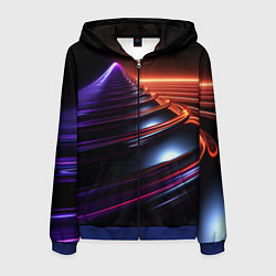 Толстовка 3D на молнии мужская Фиолетовая воронка, цвет: 3D-синий